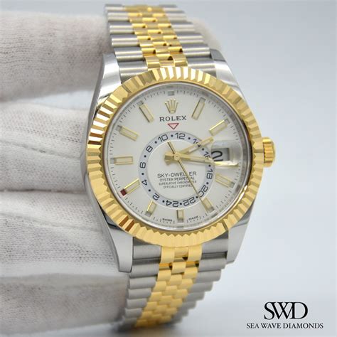 white dial rolex skydweller|Rolex Sky-Dweller steel price.